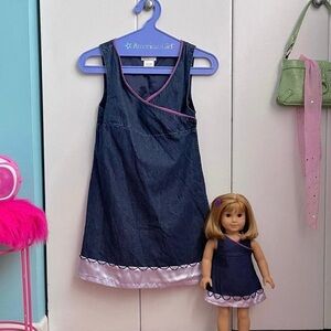 American Girl Denim Jumper doll & girl dress outfit